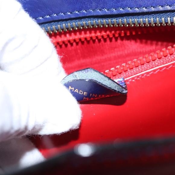 CELINE Chain Shoulder Bag Leather Multicolor Gold Auth BD096A - Picture 12 of 16